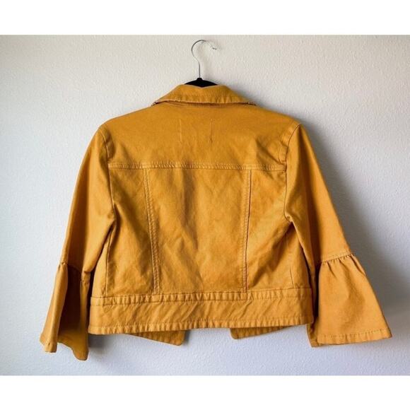 ANTHROPOLOGIE NORA flutter sleeve trucker jacket size Small - Picture 7 of 11